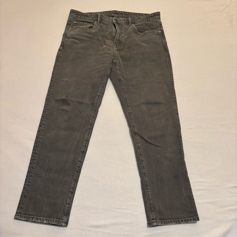 American Eagle Outfitters Jeans Mens 34x30 Gray Denim Easy Flex Straight Leg